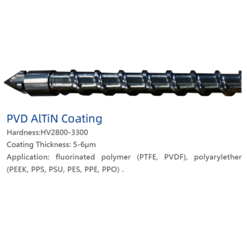 PVD AlTiN obloženi vijčani fluorirani polimer PTFE PVDF